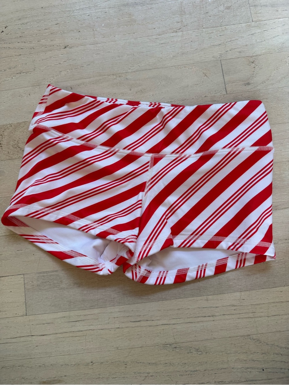 Fleo Red & White Striped Athletic Shorts